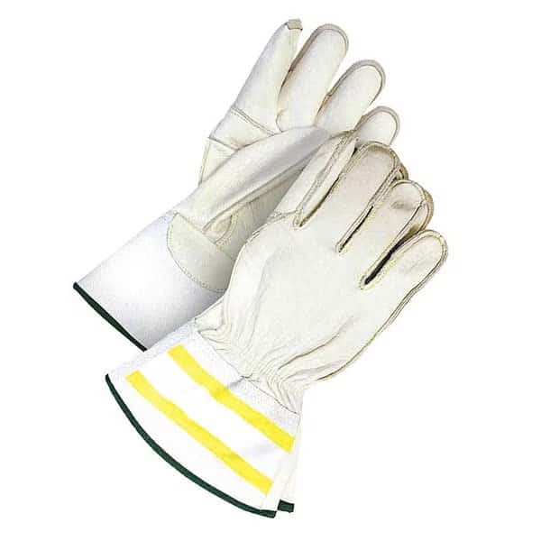Water Repellent Grain Cowhide Utility Glove HiViz 3 in Cuff, Shrink Wrapped, Size S, Bdg, Mfr#: 60-1-1283-S-K