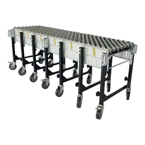 Skate Wheel Conveyor, 24 ft L, 26 3/4 in W, 200 lb/ft Max Load Capacity