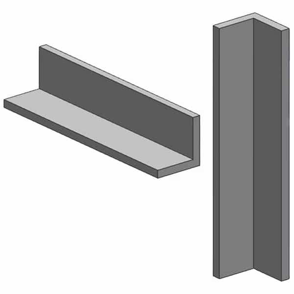 Carbon Steel Angle, 12 in L, 2 in W