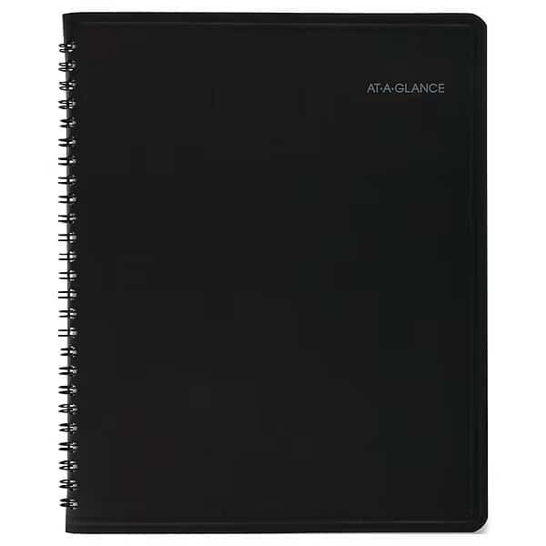 QuickNotes Monthly Planner, 8.75 x 7, Black Cover, 12-Month (Jan to Dec): 2025