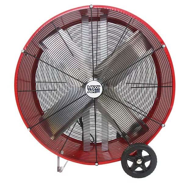 Barrel Fan, Air Mover, Air Circulator 30 in. Non-Oscillating, 120 V, 3,850 / 5,500 CFM, Maxx Air, Mfr#: BF30DD REDUPS
