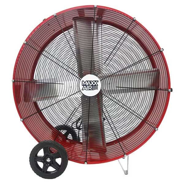 Barrel Air Circulator Fan, 36 in Blade Dia, 120V, 7,300/10,200 cfm, Non-Oscillating