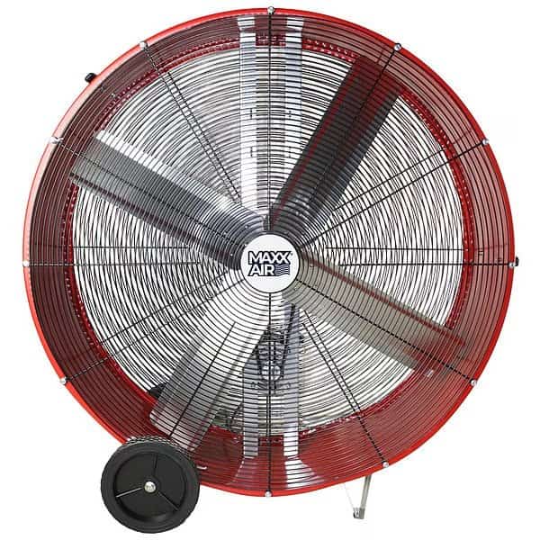 Barrel Fan, Air Mover, Air Circulator 42 in. Non-Oscillating, 120 V, 9,500 / 13,300 CFM, Maxx Air, Mfr#: BF42BD RED