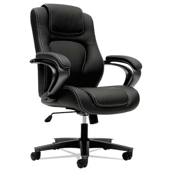 HVL402 Series Executive High-Back Chair, Black Vinyl