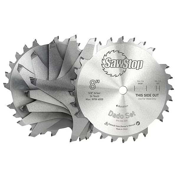 Dado Blade Set, 24T, Dia:8", 5 Blades
