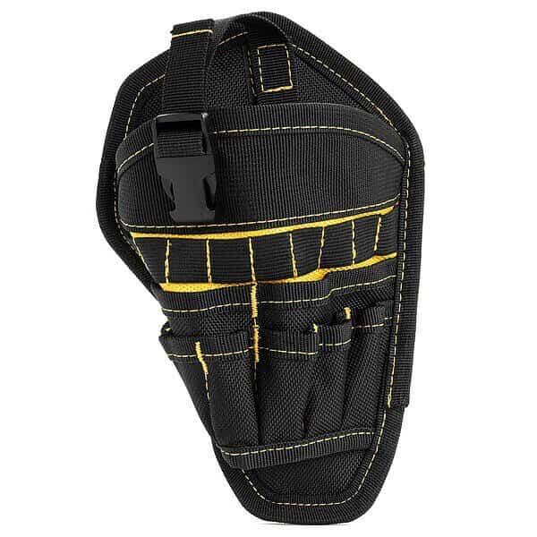 Tool Holster, Black/Yellow, Polyester, 8 Pockets