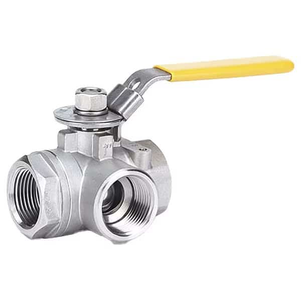 3/4" FNPT Stainless Steel Ball Valve 3-Way