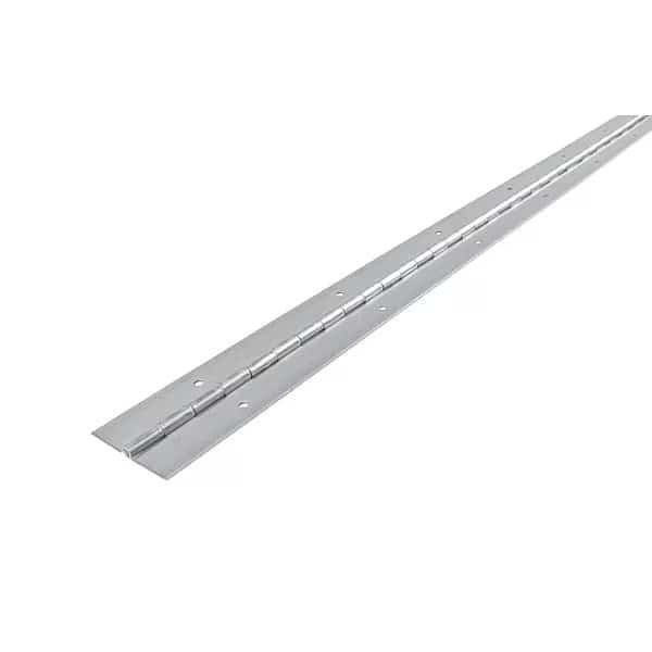 Piano Hinge, Steel, Full Surface Mounting, 1 1/2 in Leaf W x 72 in Leaf H, Mill