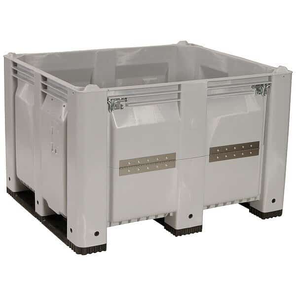 Bulk Container, 25.4 cu ft, Gray, Plastic