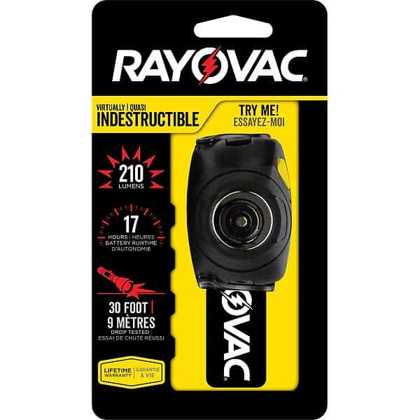 LED Headlight, Virtually Indestructible, RAYOVAC, Mfr# DIYPHL3AAA-BTA