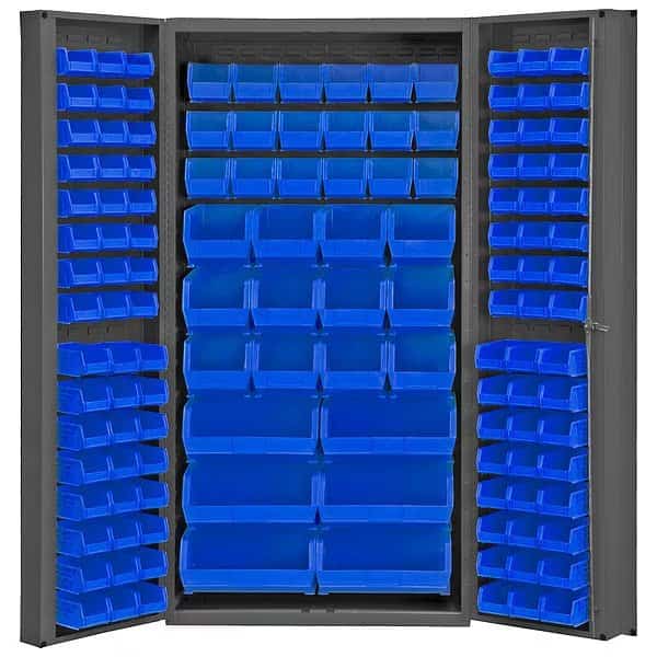 Extra-Heavy Duty Bin Cabinet, 36 in W, 72 in H, 24" D, 132 Bins