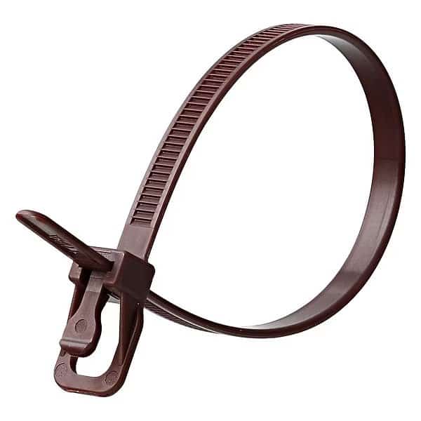 Releasable Tie, Brown, Nylon, PK20, RETYZ, Mfr# EVT-S12BR-HA