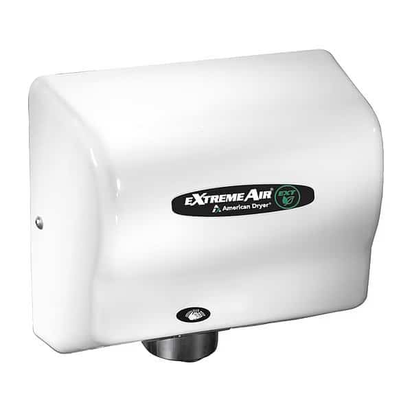 Automatic Hand Dryer, 10 sec Dry, 110/240V AC, White, Epoxy Painted