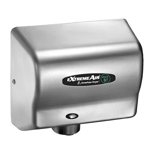 Automatic Hand Dryer, 10 sec Dry, 110/240V AC, Silver, Brushed