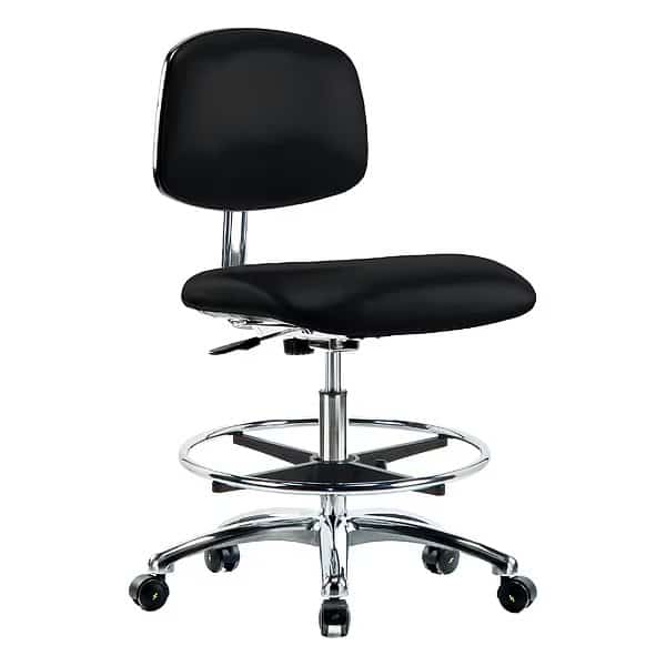 Ergonomic Chair,Upholstered Vinyl, Mfr#: BR-ECR-VMBCH-CR-CF-EC-ESDBLK, BLUE RIDGE ERGONOMICS