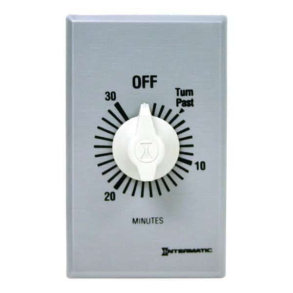 Timer, Spring Wound, 30 Min, DPST, Silver, Intermatic, Mfr#: FF430M
