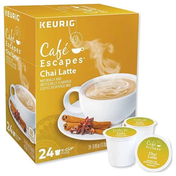 Tea, Chai Latte, Pod, Caffeinated, Ground, 11.76 oz, 24 PK