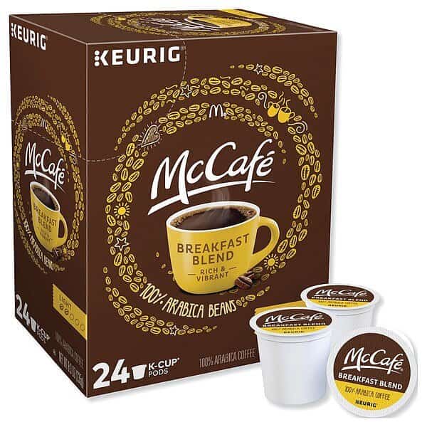 Coffee, Breakfast Blend, Pod, Caffeinated, Ground, 8.3 oz, 24 PK