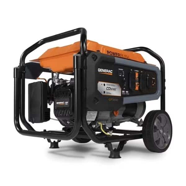 Portable Generator, Gasoline, 3,600 W Rated, 4,500 W Surge, Electric Start, 120V AC, 30 A A, Generac, Mfr#: 7721