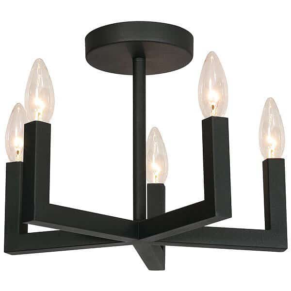 Light Semi-Flush, 120 V, 40 W, 10" L, Afx, Mfr#: GRCC14CBBK