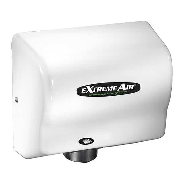 Automatic Hand Dryer, 8 sec Dry, 110/240V AC, White, Epoxy Painted