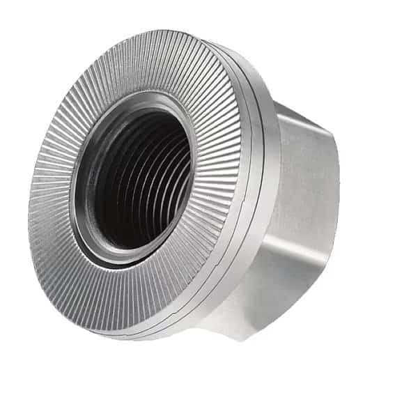 2-Piece Wedge Lock Nut, M14-2.0, Steel, Class 10, Zinc-Coated, 12 12/25 mm Ht, 6 PK