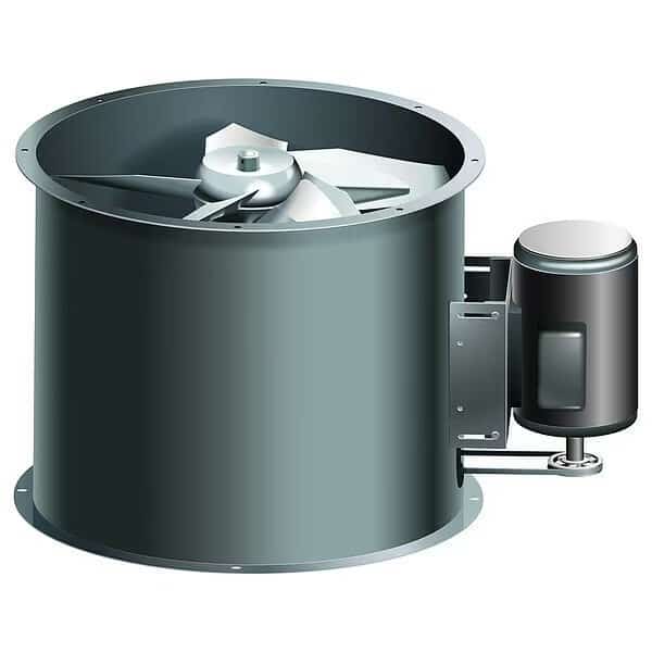 Tubeaxial Fan, Steel, 5 Blades, 1,159 RPM