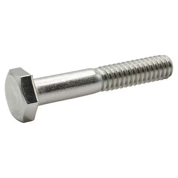 316, 5/16"-18 Hex Head Cap Screw, Plain Stainless Steel, 3-1/4 in L, 25 PK