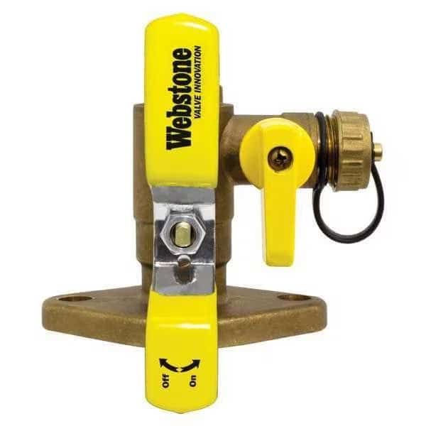 3/4" Flanged 3-Way Brass Ball Valve w/Drain