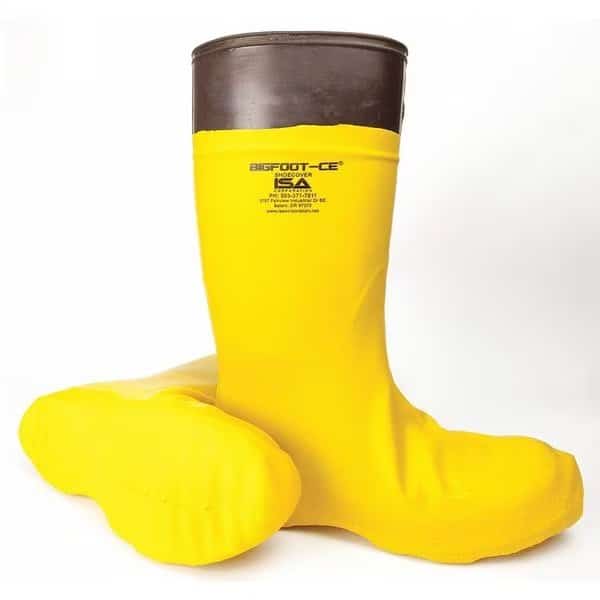 Overshoes, Composite Toe, Rubber, 12 in Height, Slip On Closure, Slip Resistant Sole, Yellow, 3XL