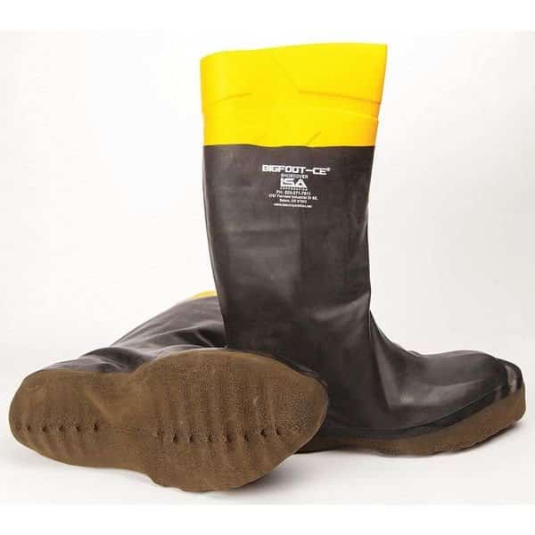 Overshoes, Composite Toe, Rubber, 12 in Height, Slip On Closure, Slip Resistant Sole, Black, 3XL