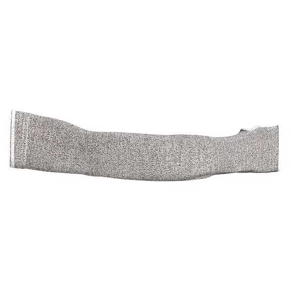 Cut-Resistant Sleeve, Cut Level A5, Seamless Knit, 18 in Length, Thumbhole, Gray/White, L, PR