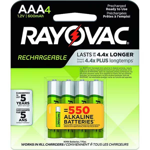 Precharged Recharg. Battery, AAA, NiMh, PK4