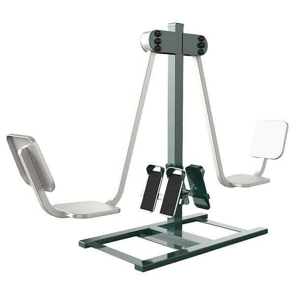 Leg Press Machine, 60 in H, Beige/Green