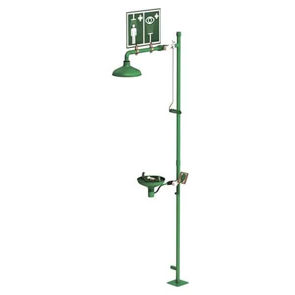 Lab Combination Shower, Floor Mount, Stainless Steel