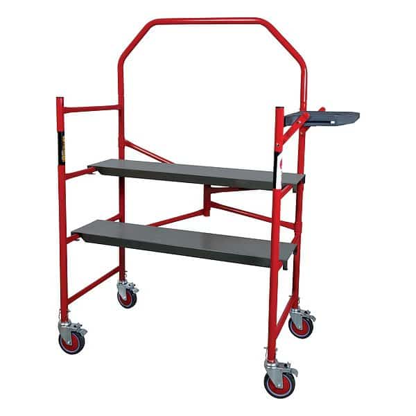 Portable Scaffold, Steel, 750 lb Load Capacity, 4 ft Platform Height