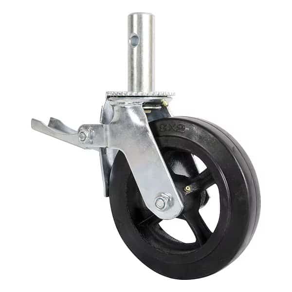 Scaffold Caster, 8inLx3-3/4inWx13-1/2inH