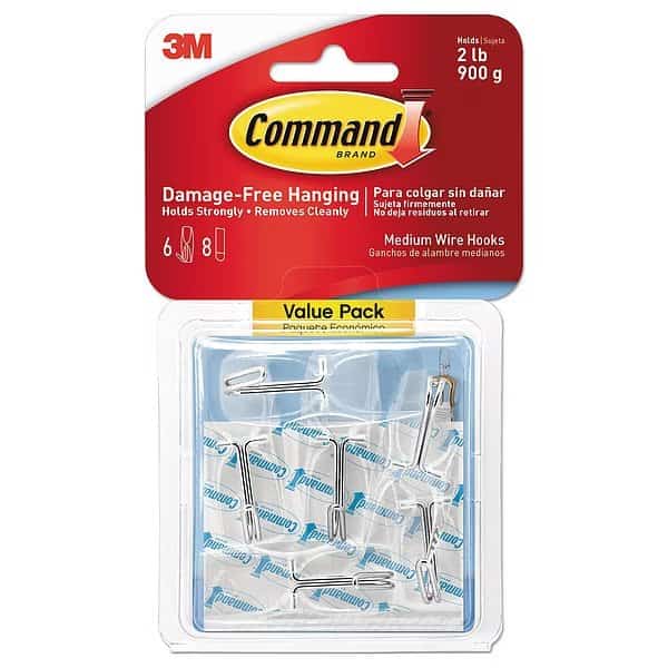Hook,Clear,Wire,PK6, Mfr#: 17065CLRVPES, COMMAND