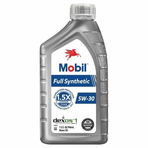 MOBIL Motor Oil: Synthetic, Biodegradable, 1 qt, 5W-30, Full Synthetic
