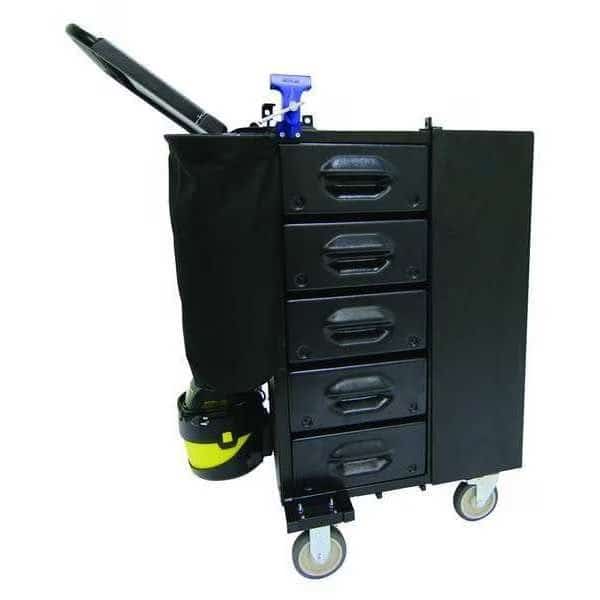 H3O Tool Utility Cart, 5 Drawer, Black, Steel, 16 in W x 36 in D x 40 in H