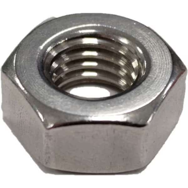 Hex Nut, 7/16"-14, 18-8 Stainless Steel, Not Graded, Plain, 3/8 in Ht, 25 PK