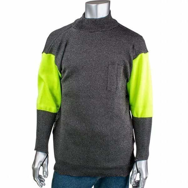 Cut and Abrasion Resistant Pullover, Hi-Vis Sleeves, 3 in Collar, Pen Pocket, 2XL