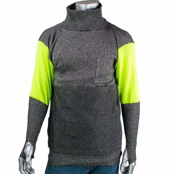 Cut and Abrasion Resistant Pullover, Hi-Vis Sleeves, Removable Belly Patch, Thumb Hole, 5XL