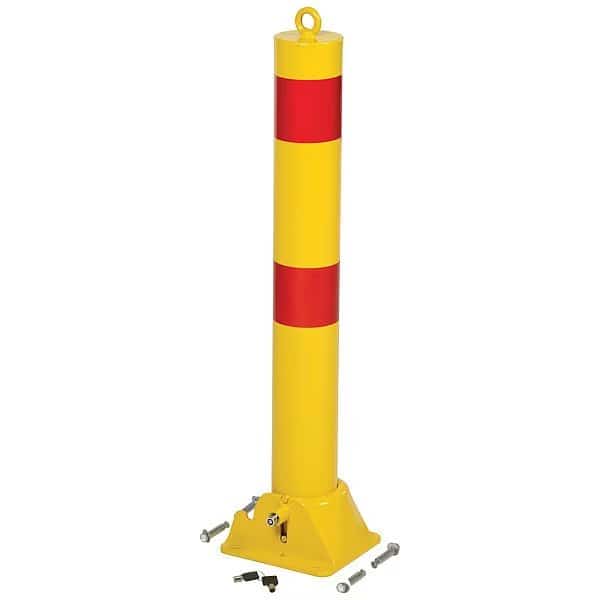 Fold-Down Bollard, Yellow, 4 1/4" dia.