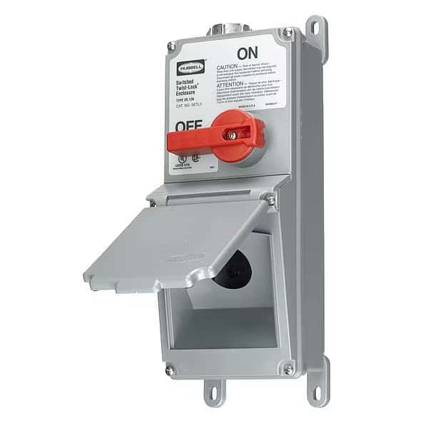 Nonfusible Disconnect Switch, 30 A, 600V AC, 3 pole, NEMA 12K, 3R, HUBBELL, Mfr# SETL3