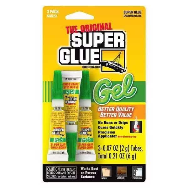 Instant Adhesive, Original Gel Series, Clear, 0.07 oz, Tube 3 PK