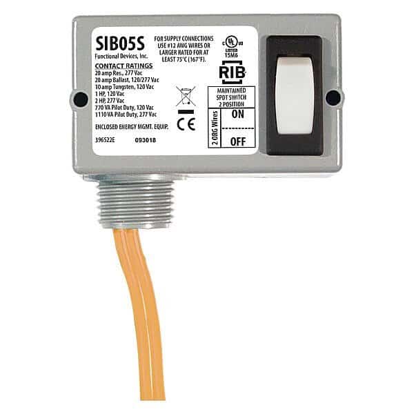 Prewired Rocker Switch, SPST, 20A at 277VAC