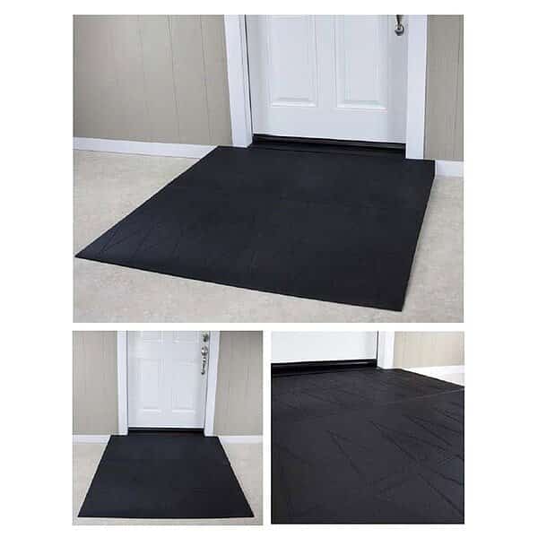 ADA Ramp, 4-1/4" H, 56" L, 48" W, Black, SAFERESIDENTIAL RAMPS, Mfr# SRR2425