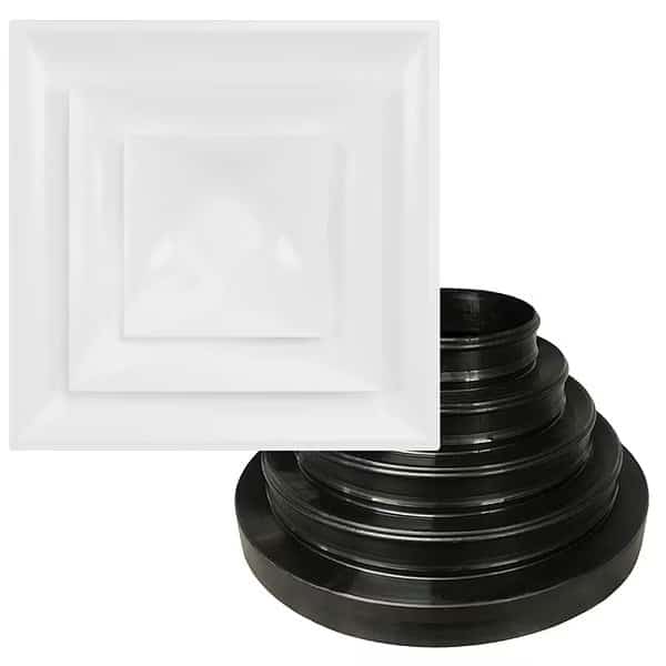 Ceiling Diffuser,Square,6 to 14" Duct, Mfr#: STR-C-W-NRD, AMERICAN LOUVER