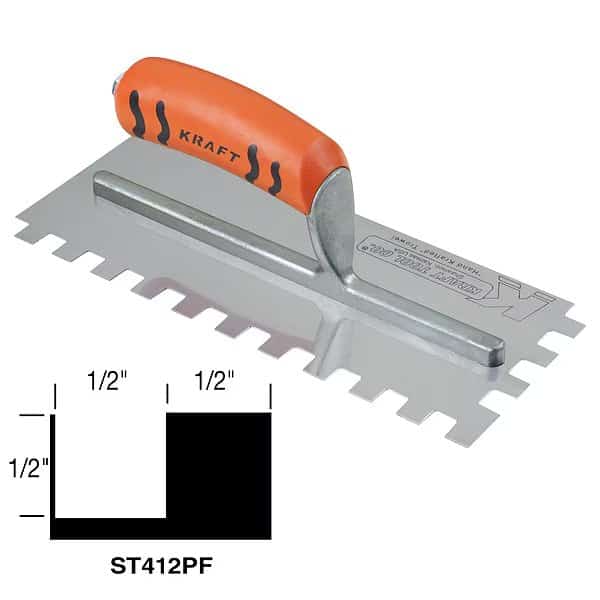 Trowel, Sqr Notch, For Lrg Ceramic/Quarry